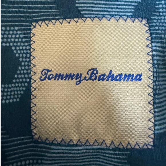 Tommy Bahama Men’s XXL Silk Blue Abstract Print  SS Shirt - Picture 4 of 5